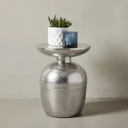 KADIMA DESIGN Dekotisch ENNS: Orientalisch, Hammerschlagstruktur, Aluminium, 15 kg Belastbarkeit