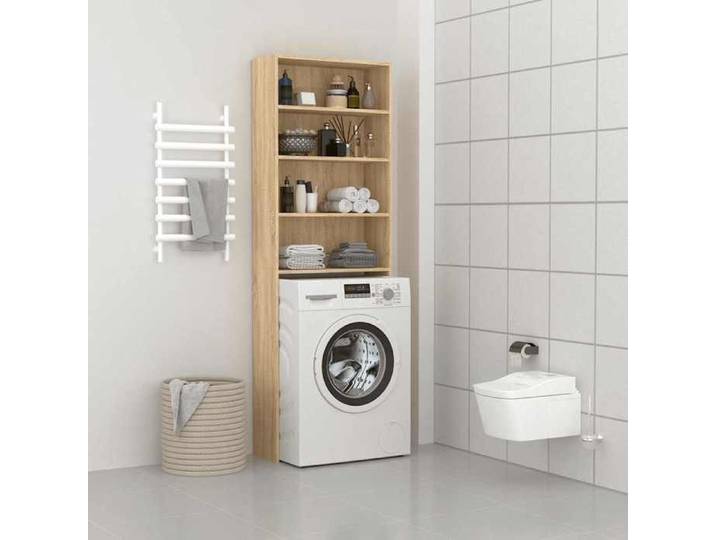 Chêne sonoma Meuble de machine à laver Chêne sonoma 64x24x190 cm - Accessoire de lave-linge H8817