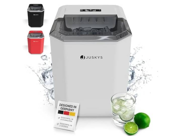 Machine à glaçons IceOracle de Juskys - prépare des glaçons pour vos cocktails en 6-13 min - mini machine à glaçons pouvant préparer jusqu'à 12 kg de glace par jour - grand panier à glaçons - blanc