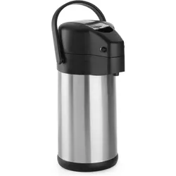 Hendi Isolier Pumpkanne, Thermoskanne, Schwarz, Grau