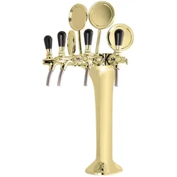 Schanksäule Gold 4-leitig, elegant, "Topp-Qualität!"