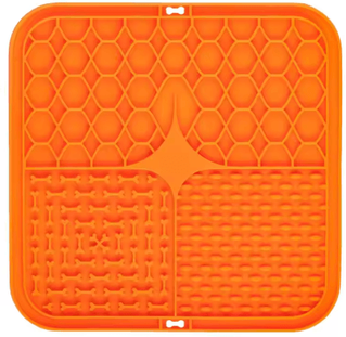 Inspire Picks Silicone Dog Lick Mat Anti Slip Slow Feeder & Bath Distraction Training Mat orange 5pcs