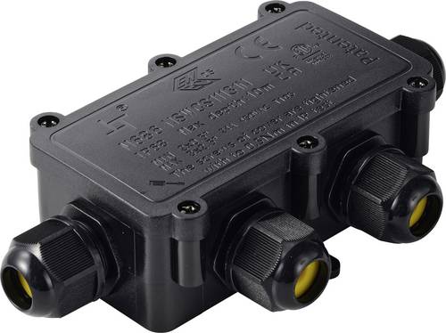 TRU COMPONENTS Abzeigdose IP68 wasserdicht, 4 Eingänge, 0,5 - 2,5mm² TC-14745280 Schwarz Inhalt: 1St.