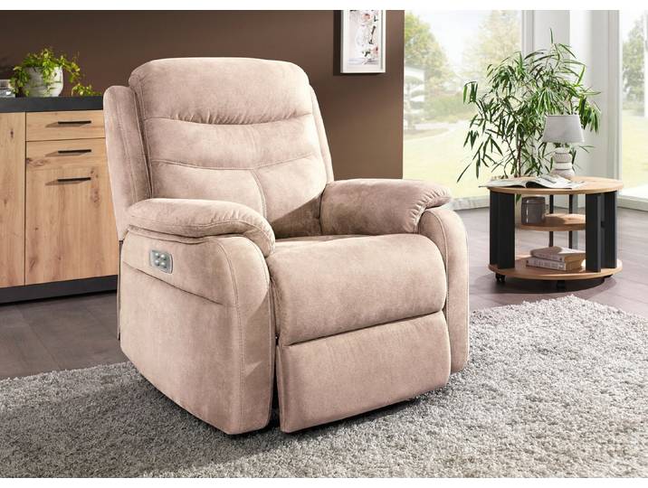 Elektrisch verstellbarer TV-Sessel mit Motor und Aufstehhilfe, Beige
