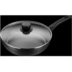 Ballarini Vipiteno Ceramic Schmorpfanne mit Deckel 28cm, Pfanne + Kochtopf, Schwarz