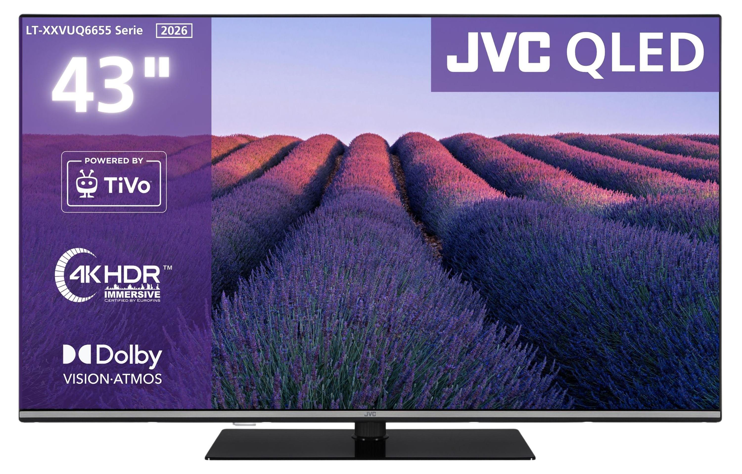 JVC LT-43VUQ6655 43 Zoll QLED Smart TV HDR Fernseher 4K UHD Dolby Vision HDR Triple-Tuner (2026)