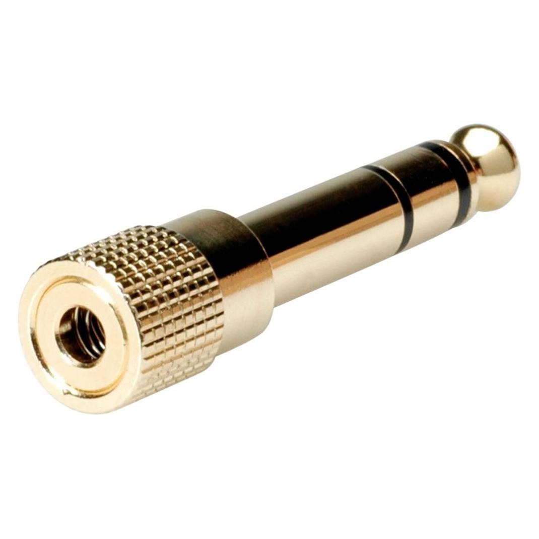 Roline GOLD Stereo Adapter 6,35 mm Stecker - 3,5 mm Buchse (Klinkenadapter) (11.09.4211)