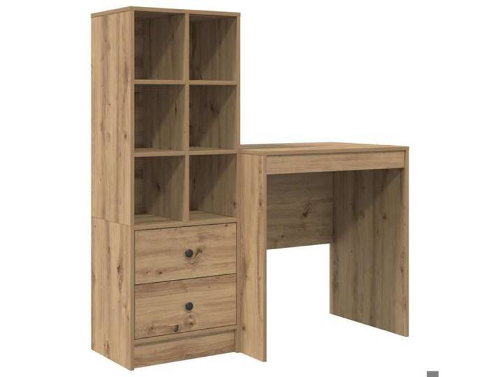 YUN@Meuble de Bureau - MODERNE - Table de bureau - avec rangement - Chêne artisan Bois d'ingénierie @7514@