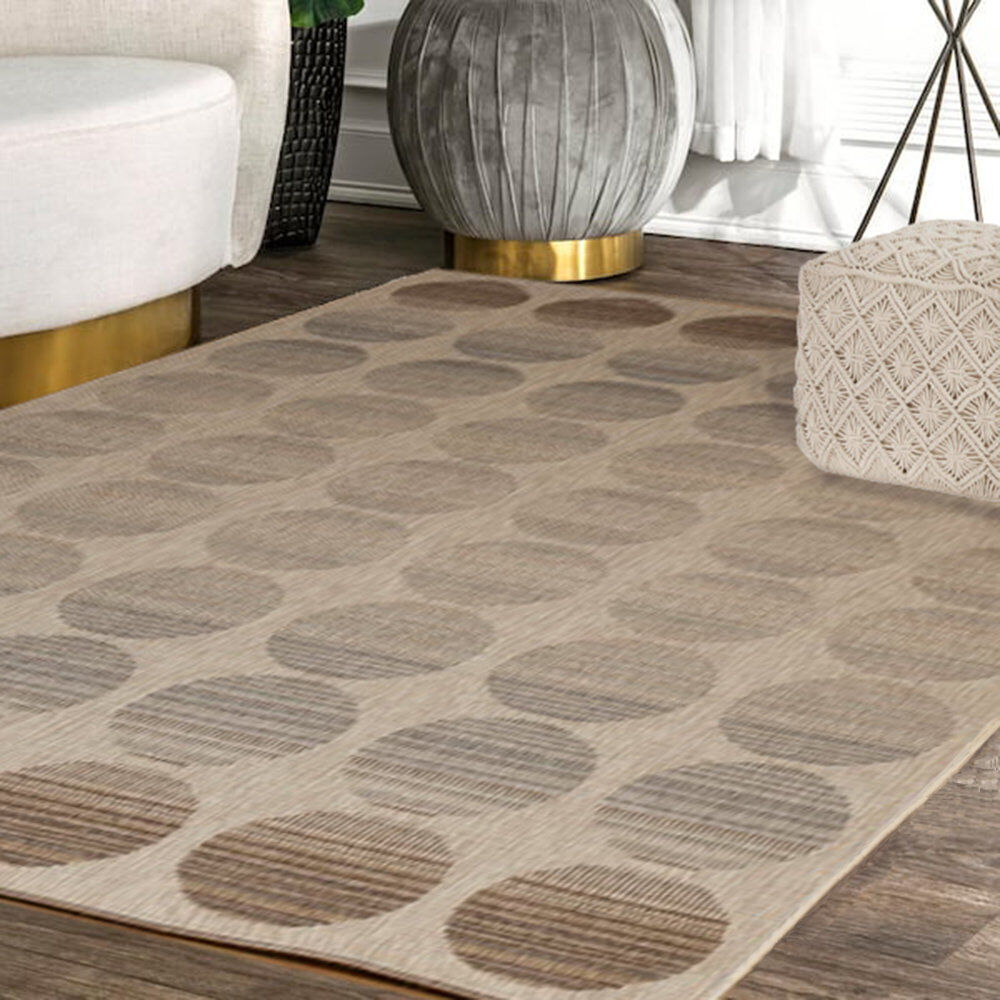 George Oliver Flatweave Beige Indoor / Outdoor Rug Beige Rectangle 120 x 170cm