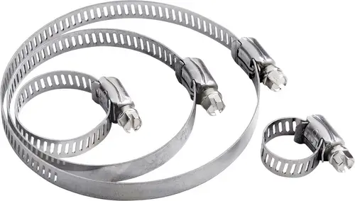 TRU Components Schneckengewindeschelle 1570041 Bündel-Ø-Bereich 79 bis 92mm Sechskantschraubenkopf mit Schlitz Silber