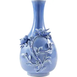 3D Birds Vase, blau