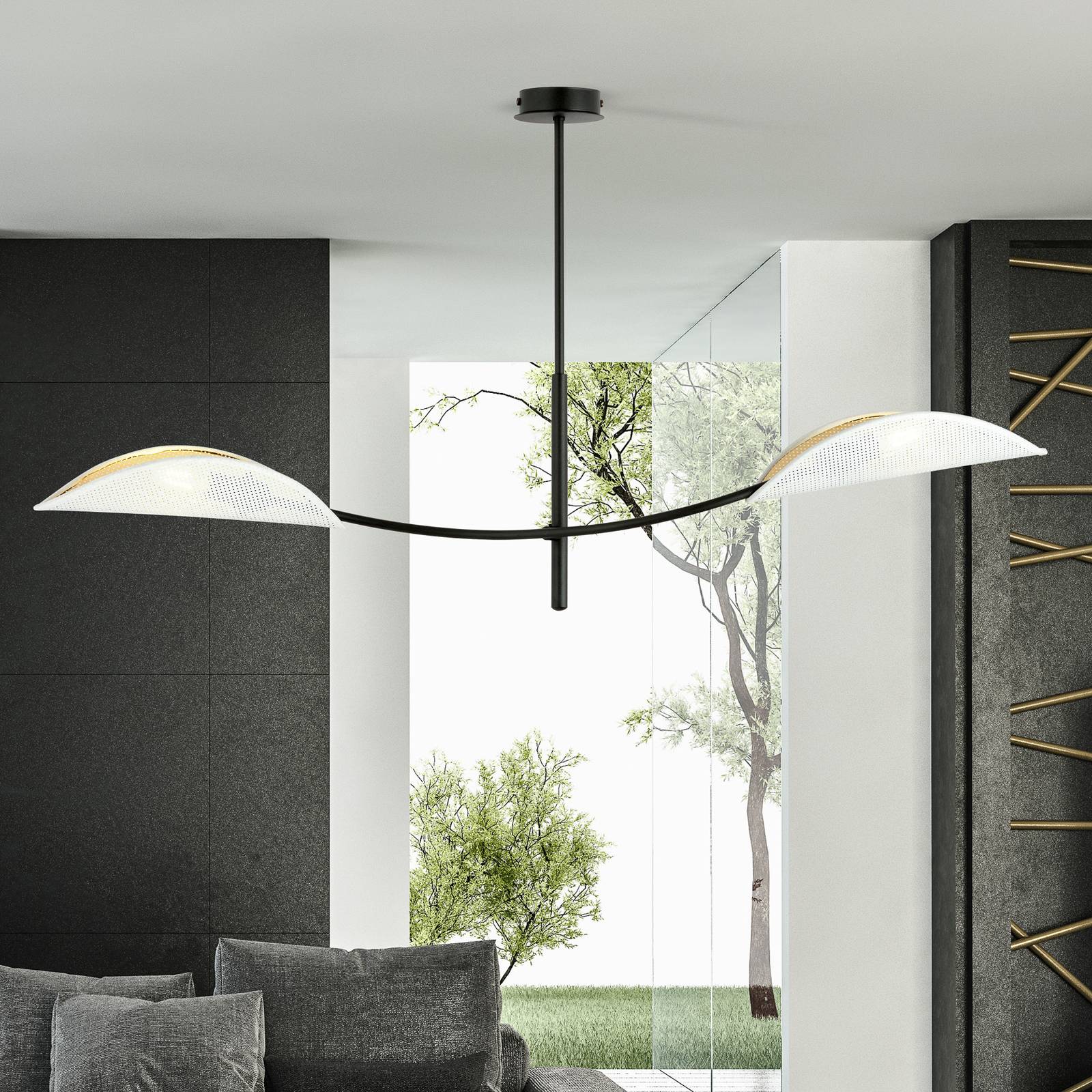 Deckenlampe Lotus EMIBIG LIGHTING, dimmbar, schwarz, für Wohn- / Esszimmer, Metall, Modern, Deckenlampe