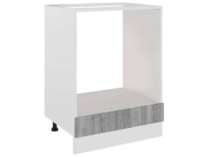 fsahslih Herdumbauschrank Lyon Grau Sonoma 60x46x81,5 cm Holzwerkstoff Kompakter Küchenunterschrank für Einbaubackofen in der Kochecke, mit höhenverstellbaren Füßen und pflegeleichter Oberfläche.