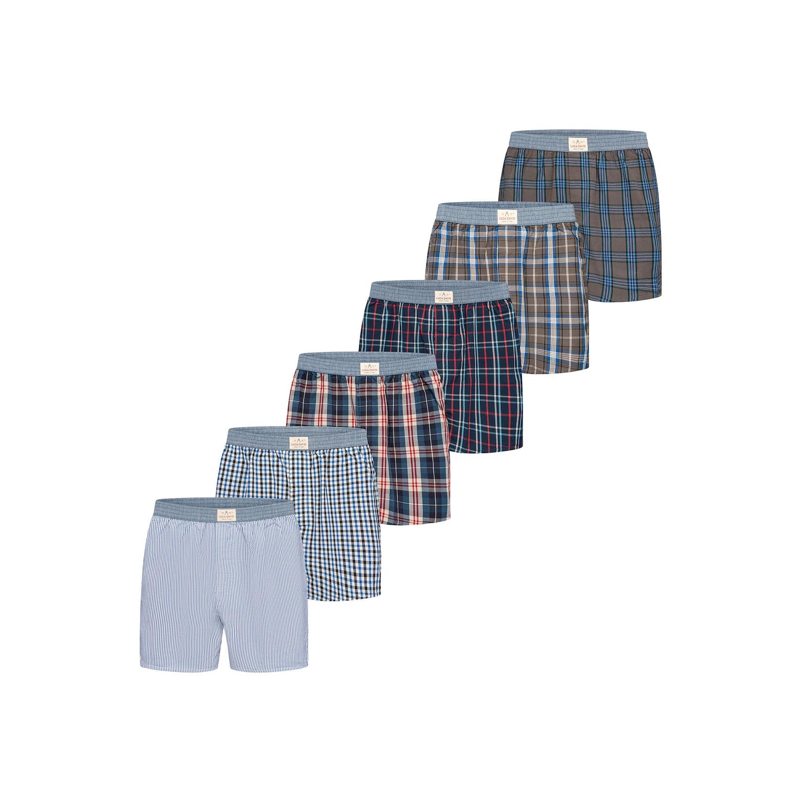 Luca David Herren Boxer Karos 6er Pack