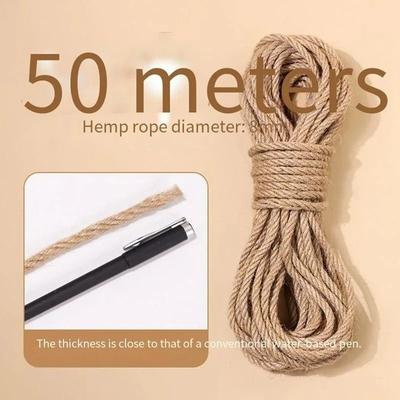 Uplift Picks Natural Sisal Rope For Cat Scratching Posts DIY Cat Tree Repair Rope 50 Meters (8mm)