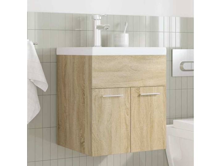 Armoire lavabo de salle de bain - Meuble étagère + - MODERNE Armoire lavabo de salle de bain et vasque et robinet intégrés 59310
