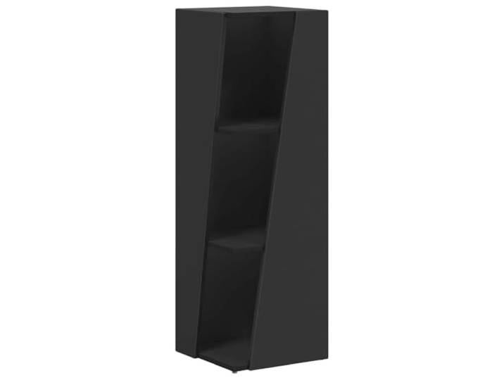 KGFHERENB Seitenregal Schwarz 33x32x100,5 cm Standregal Holzwerkstoff Schlankes Raumteiler Regal für Wohnzimmer, Schlafzimmer und Flur mit bodenschonenden PVC-Pads für stabile Aufbewahrung.