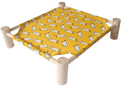 Inspired Living Raised Canvas Cat Hammock Bed With Wooden Frame 6