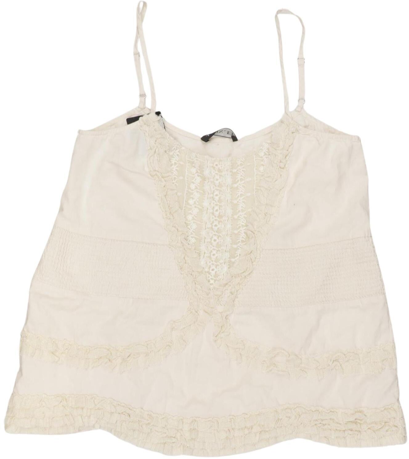 Twinset Damen Top, Cremeweiß, Gr. M, kein / Etikett - Second Hand