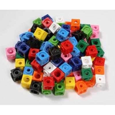 100 Steckwürfel 10-farbig 1,7cm