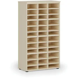 Sortierregal PRIMO WOOD, 800 x 420 x 1434 mm, 36 Fächer, Birke