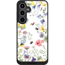 Nivocase Handyhülle für Samsung Galaxy S24+ Hülle NIVOpure Case Schwarz Biene Blumen Muster (Samsung Galaxy S24+), Smartphone Hülle, Schwarz