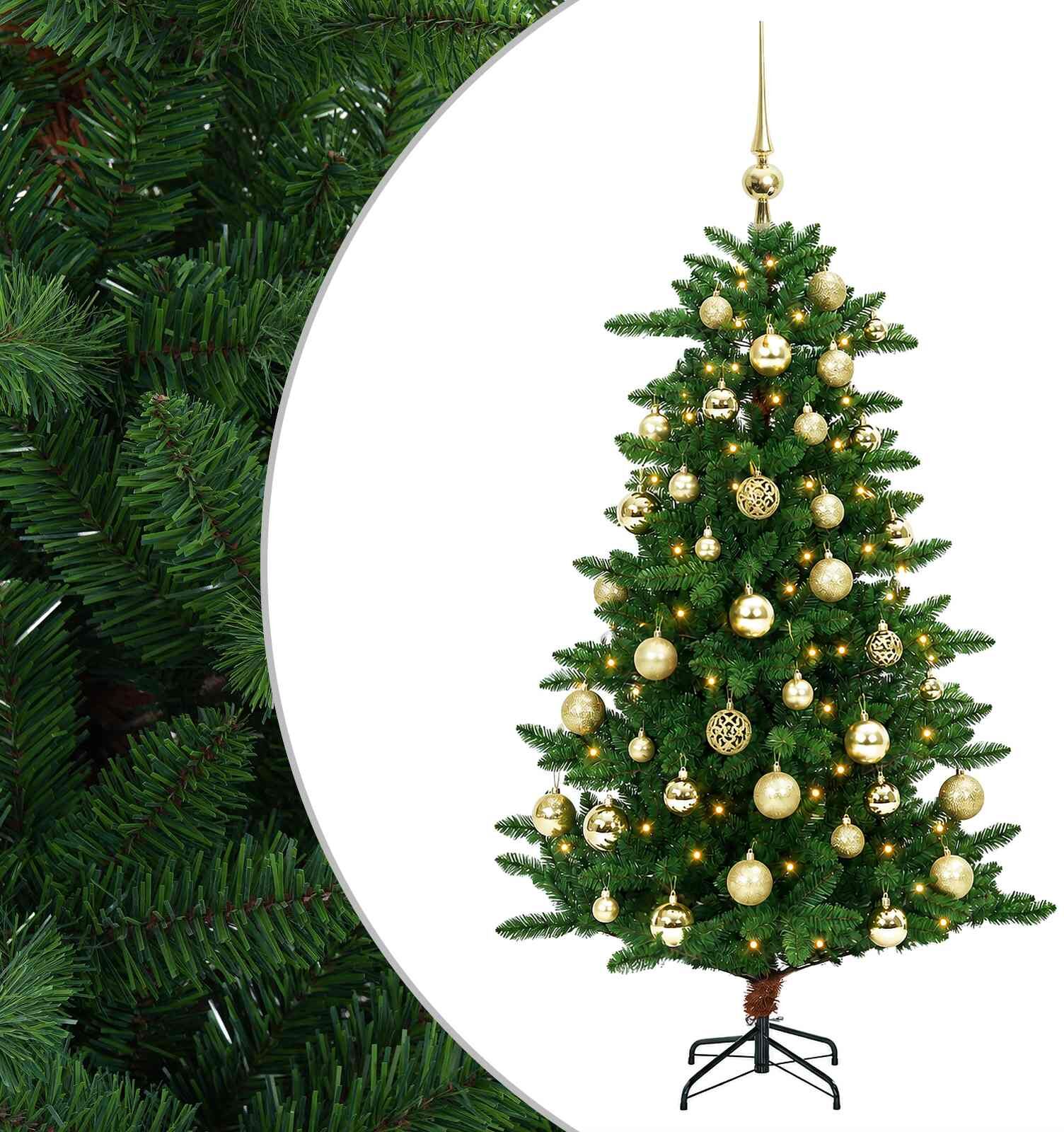 vidaXL Artificial Christmas Tree with Bauble 120 cm 150 LED