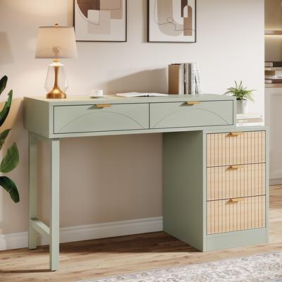 Bluebell Modern Wood Computer Desk with 5-drawer for Home Office