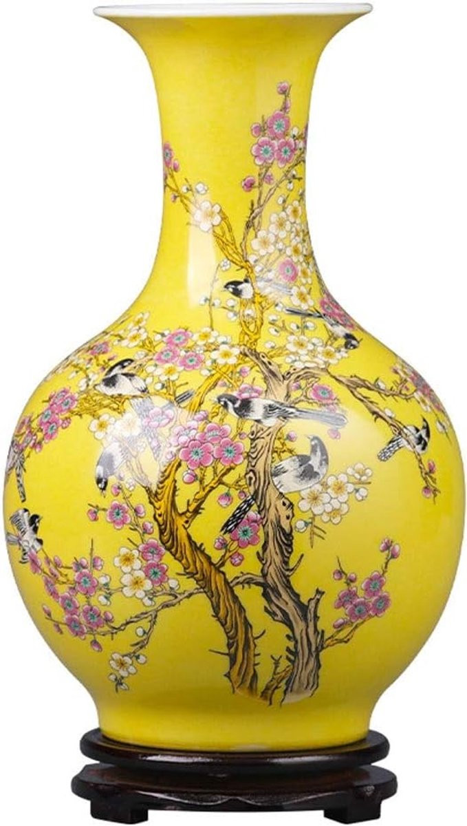 Geel Keramische Vaas Decoratief Ornament