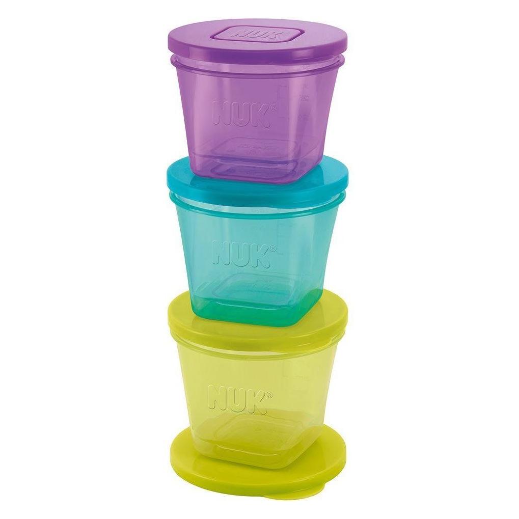 NUK Fresh Foods Frischebehälter, zur Aufbewahrung von Babynahrung, stapelbar, platzsparend, 3 Grö... (NU10255183)
