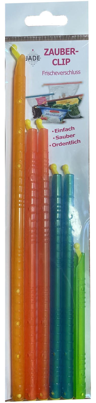 JADE Verschlussclips blau, gelb, grün, orange JD52-0002