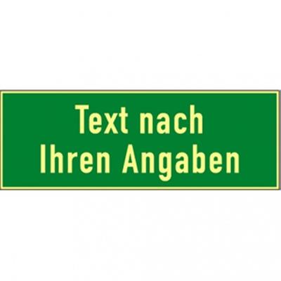 Dreifke® Schild, Rettungszeichen-Text u./o. Symbol nach Angabe,Kunstst.,nachl.,160-mcd, 400x200mm