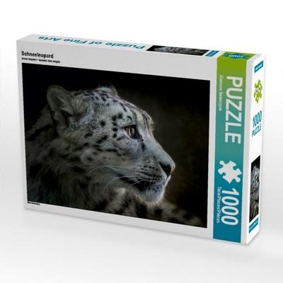 CALVENDO Puzzle Schneeleopard 1000 Teile Puzzle quer | 1000 Teile Lege-Größe 64 × 48 cm Foto-Puzzle für glückliche Stunden