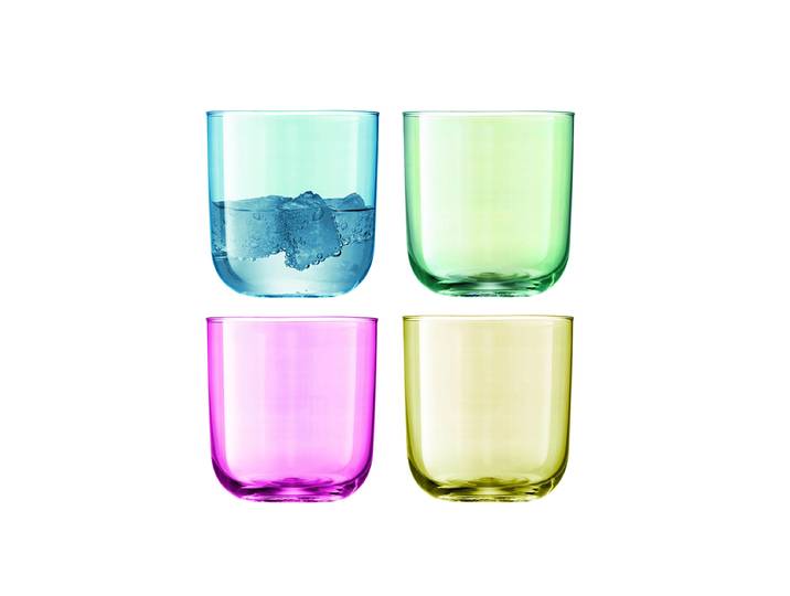 Mundgeblasene Gläser „Polka“, 4er-Set Pastell LSA International