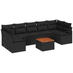 vidaXL Garten-Sofa-Set 8 pcs Schwarz