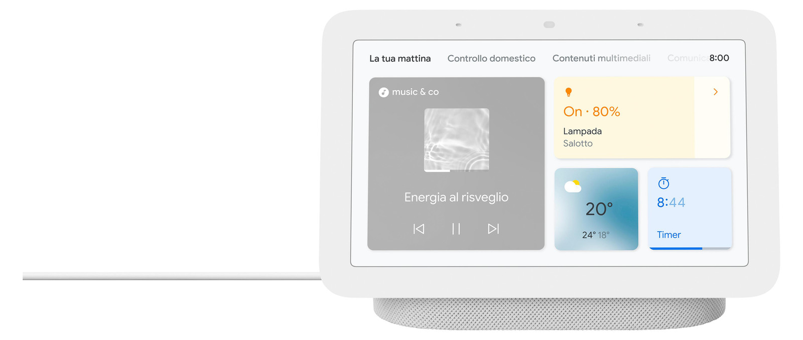 Google Nest Hub 2e generatie Smart Speaker met Google Assistent, Wit, Pastelkleur