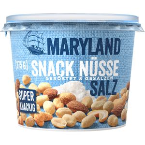Maryland Nussmischung Snack Nüsse, im Becher, geröstet & gesalzen, wiederverschließbar, 3 Nusssorten, 275 g