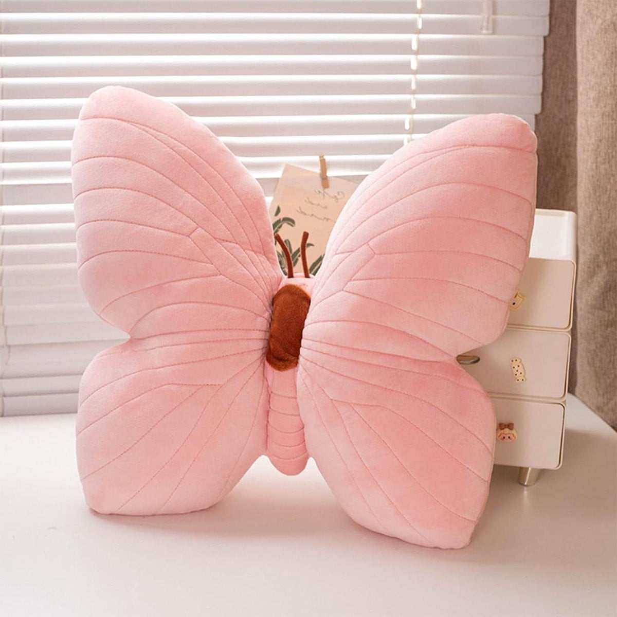 Roze Vlinderkussen Knuffel van Superzachte Pluche - 40 cm