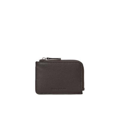 Geldbörse MARC O'POLO "aus einer Lederalternative aus recyceltem Polyester", Herren, schwarz nickle, Polyester, unifarben, Kleinlederwaren