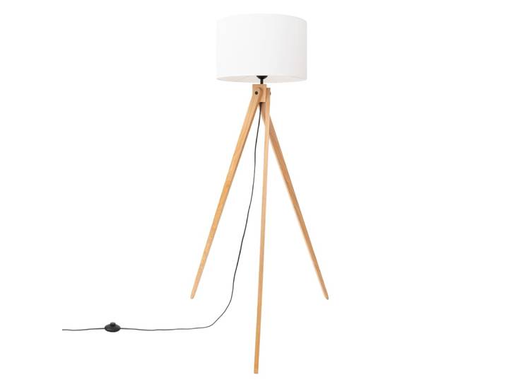 Lampadaire tissu/pvc/bois bois blanc/naturel h 140 cm
