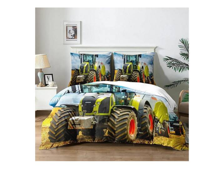 LuxusKollektion Kinderbettwäsche Bettbezug Traktor 200x200cm Mikrofaser