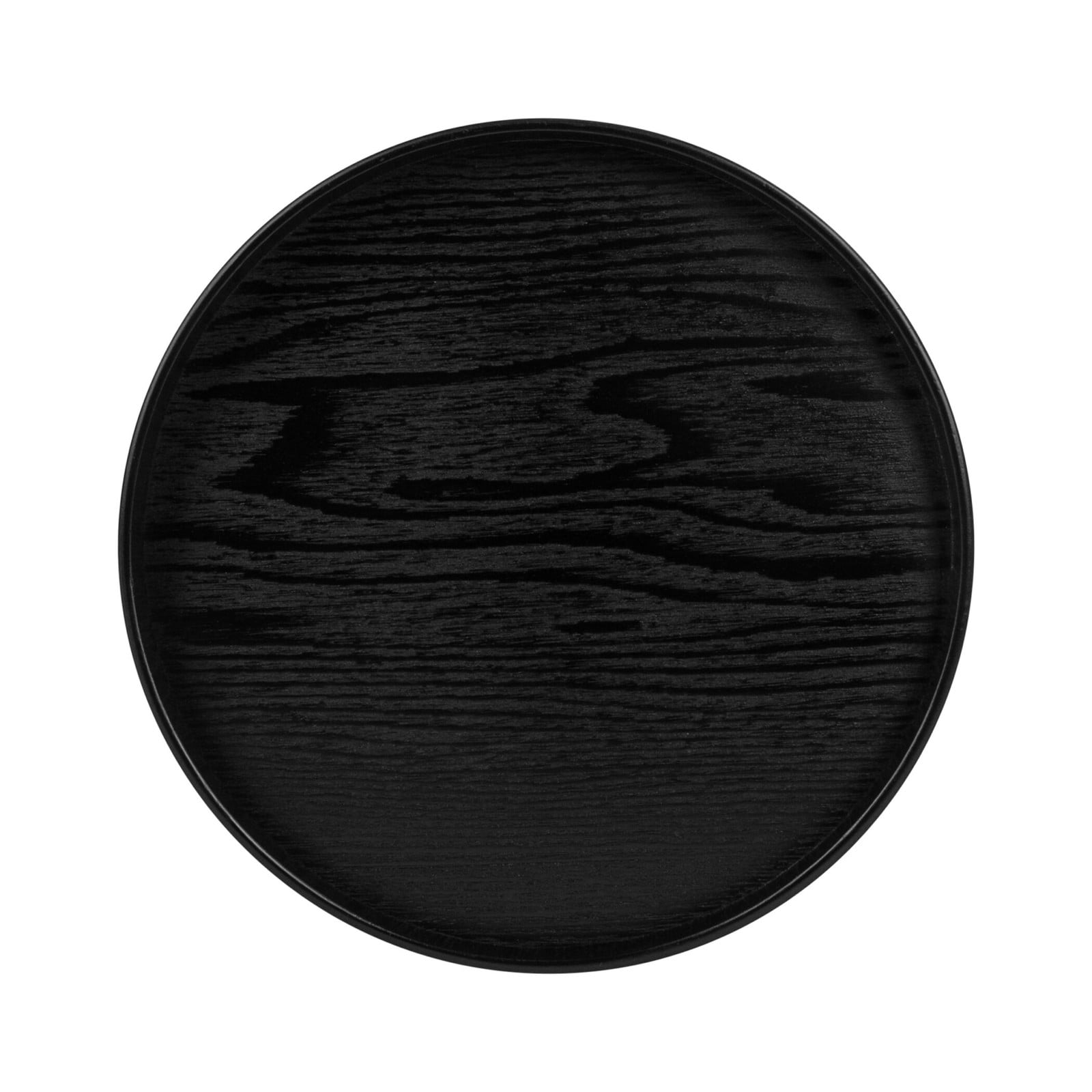 QUVIO Houten dienblad rond - Zwart - Diameter: 33 cm