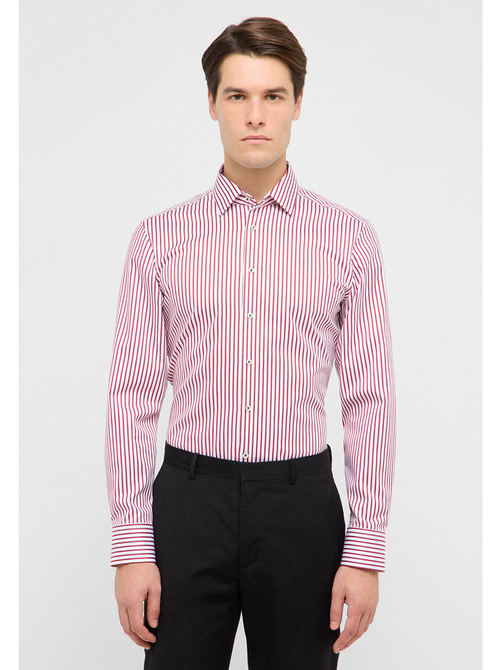 Eterna Hemd - Slim fit - in Rot/ Weiß - 40