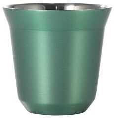 Uplifted Trends Stylish Stainless Steel Double Layer Coffee Cup High Grade Capsule Water Cup For Hot & Cold Drinks emerald Green