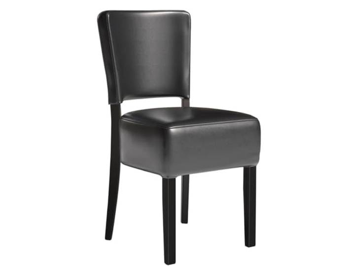 GGMMÖBEL 2-er Set Luca Steel Bistrostuhl Schwarz Leder Gestell: Stahl/Schwarz Sitzhöhe: 49cm Tragfähigkeit: 250kg