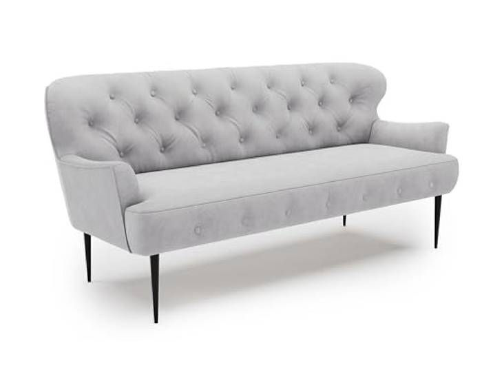 CAVADORE 3-Sitzer Küchensofa Amba, Trendige Sitzbank für Küche oder Esszimmer / 193 x 97 x 87 / Flachgewebe: Hellgrau