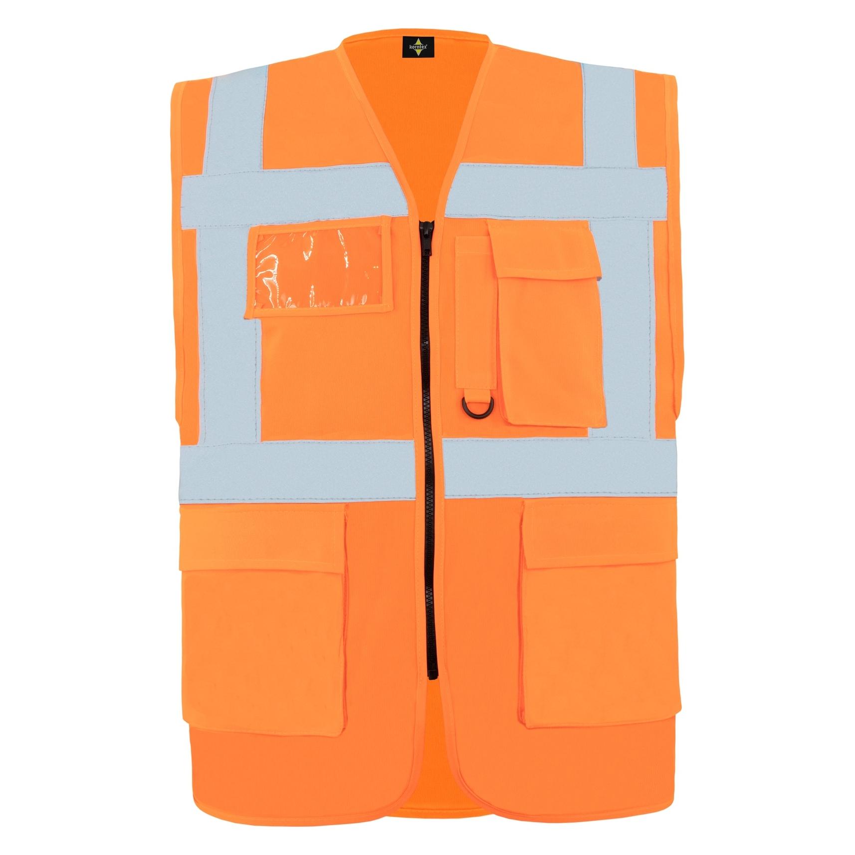 Korntex Warnweste Multifunktional Hamburg Signal-Orange mit 360° Sicherheit 4XL EN ISO 17353 KXCMF (4XL) (KX226-ORANGE)