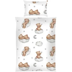 Bestgoodies Kinder Betten-Set inkl. Bettwäsche 100x135cm / 40x60cm - Bär mit Stern