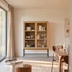 Hohe Teakholz-Vitrine 120 Babeth