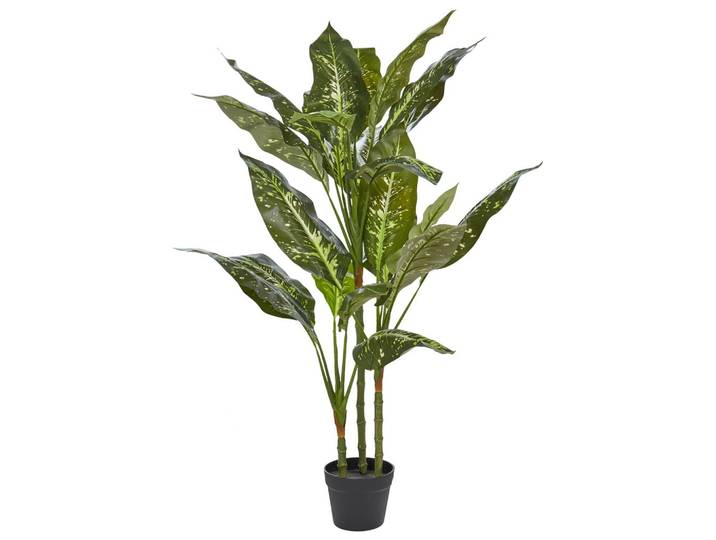 KUNSTPFLANZE im Blumentopf 110 cm Grün/Schwarz Dieffenbachia